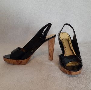 BCBG "Warren" Patent Platform Slingbacks - Sz 10